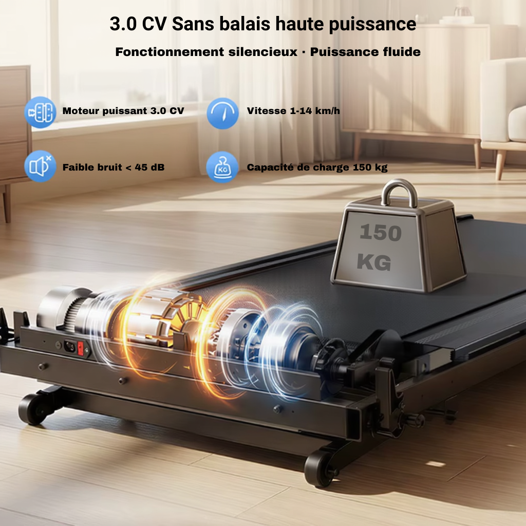 Tapis de Course Pliable - 14 km/h | L'atelier Cardio