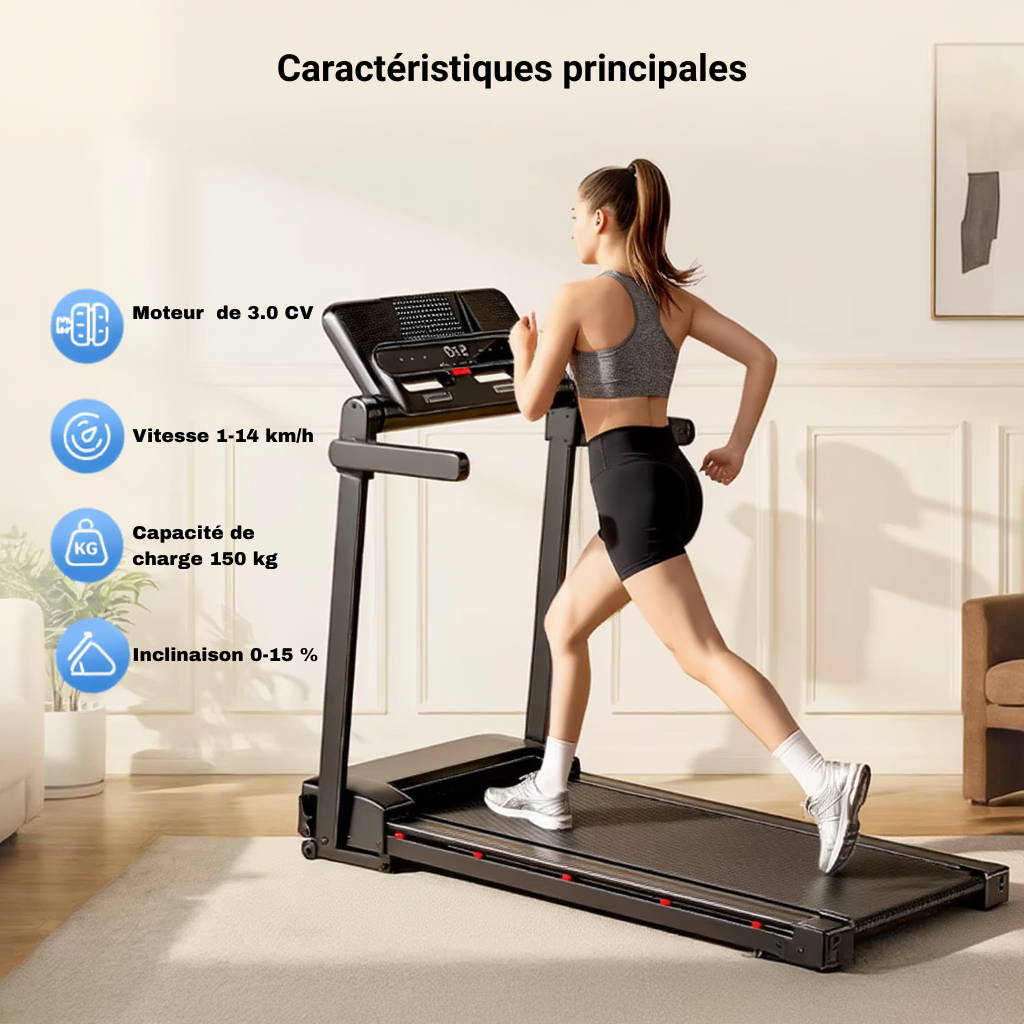 Tapis de Course Pliable - 14 km/h | L'atelier Cardio