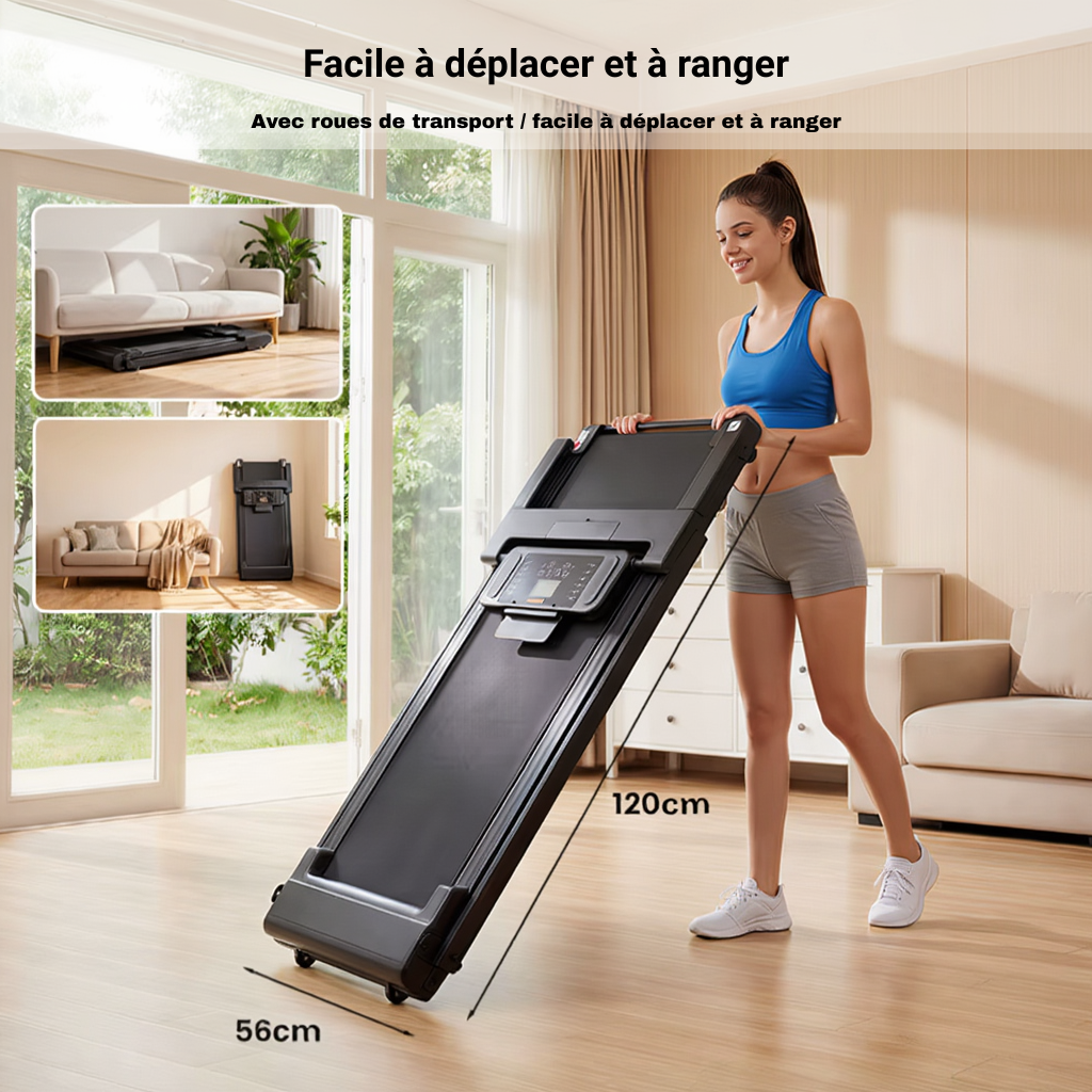 Tapis de Course Compact –  12 km/h, Inclinaison 12% | L'atelier Cardio