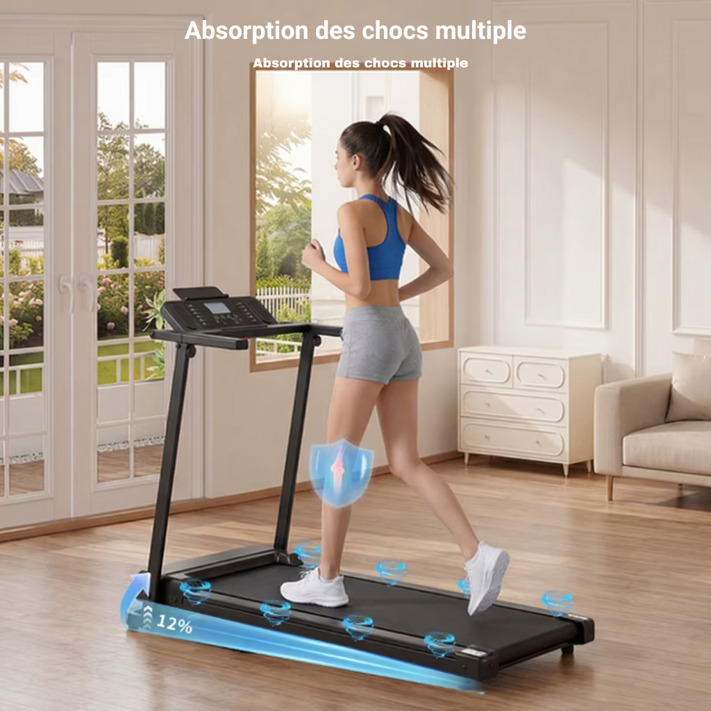 Tapis de Course Compact –  12 km/h, Inclinaison 12% | L'atelier Cardio