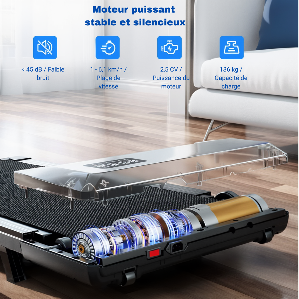 Tapis de Marche Pliable – 2,5 CV - Inclinaison 6 % | L'atelier Cardio