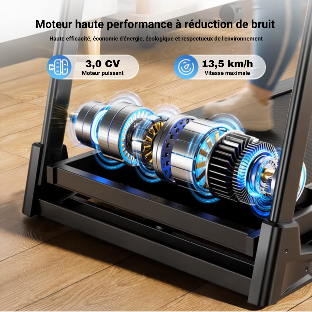 Tapis de Course Pliable - 13,5 km/h - Pente 15% | L'atelier Cardio