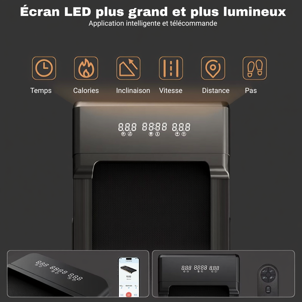 Tapis de Marche Pliable 3 en 1 – Inclinaison 9% | L'atelier Cardio
