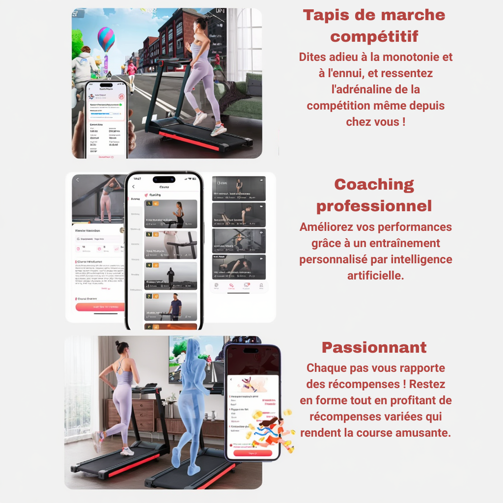 Tapis de Marche/Course - 16 km/h - Inclinaison 6 %| L'atelier Cardio