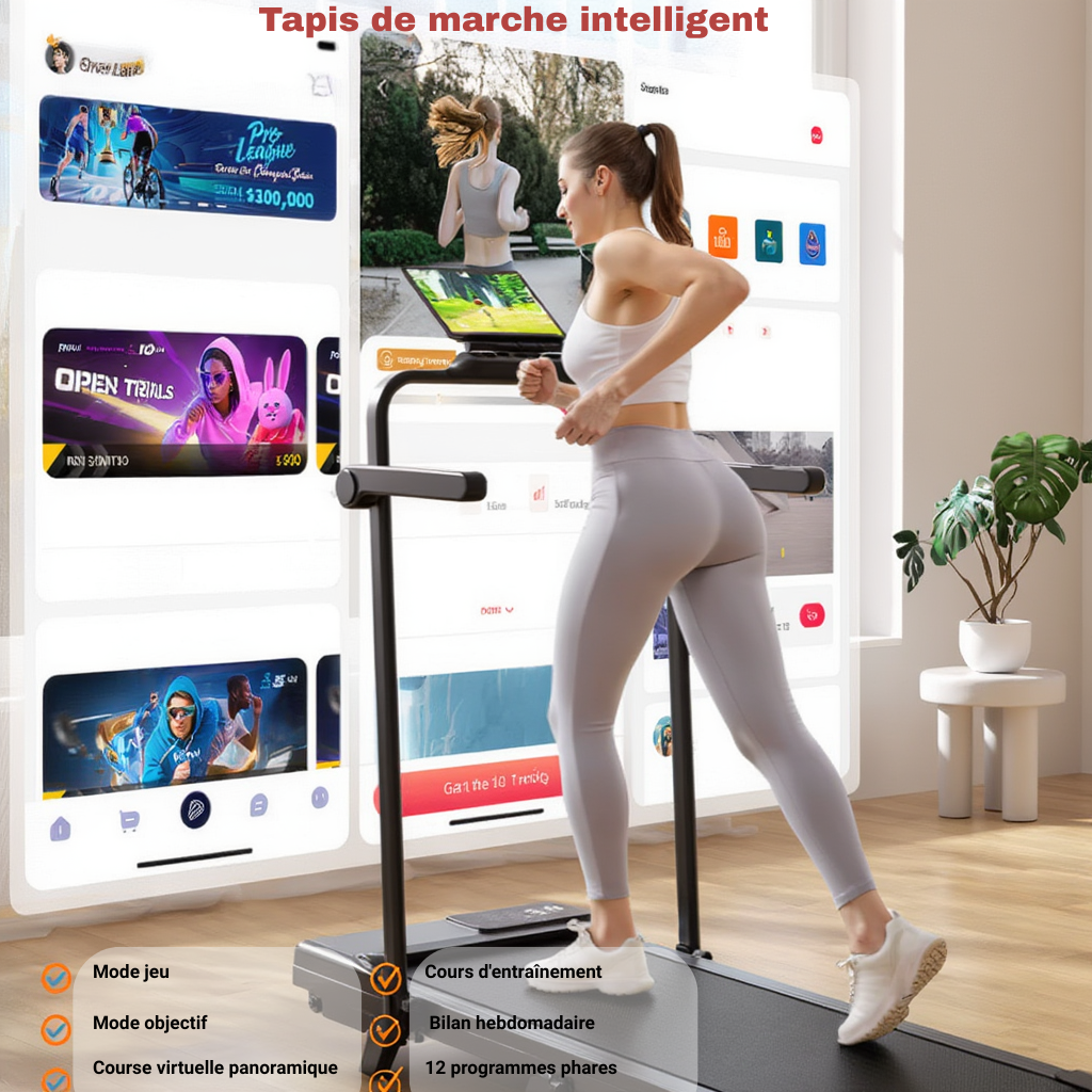 Tapis de Marche/Course Pliable - 12 km/h | L'atelier Cardio