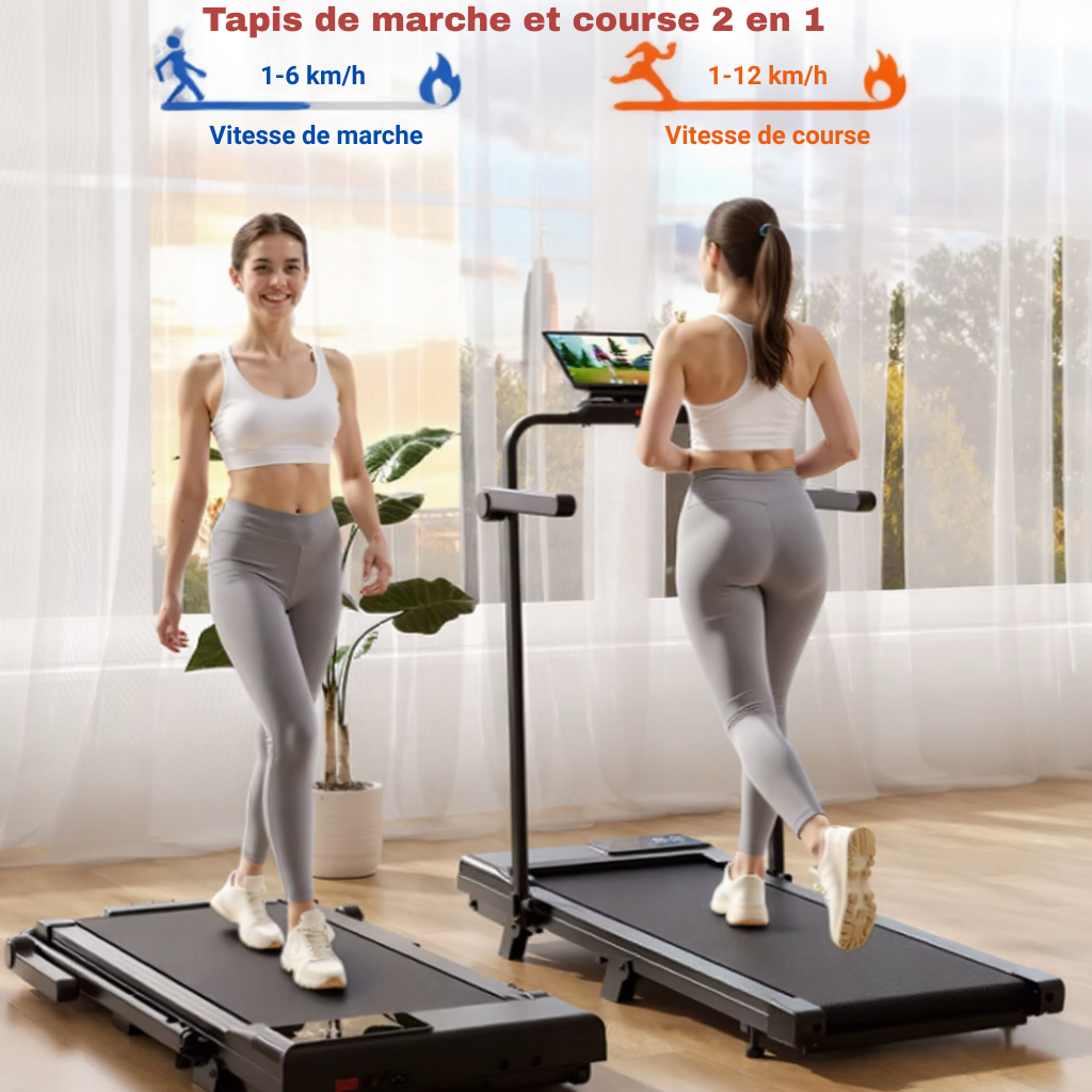 Tapis de Marche/Course Pliable - 12 km/h | L'atelier Cardio