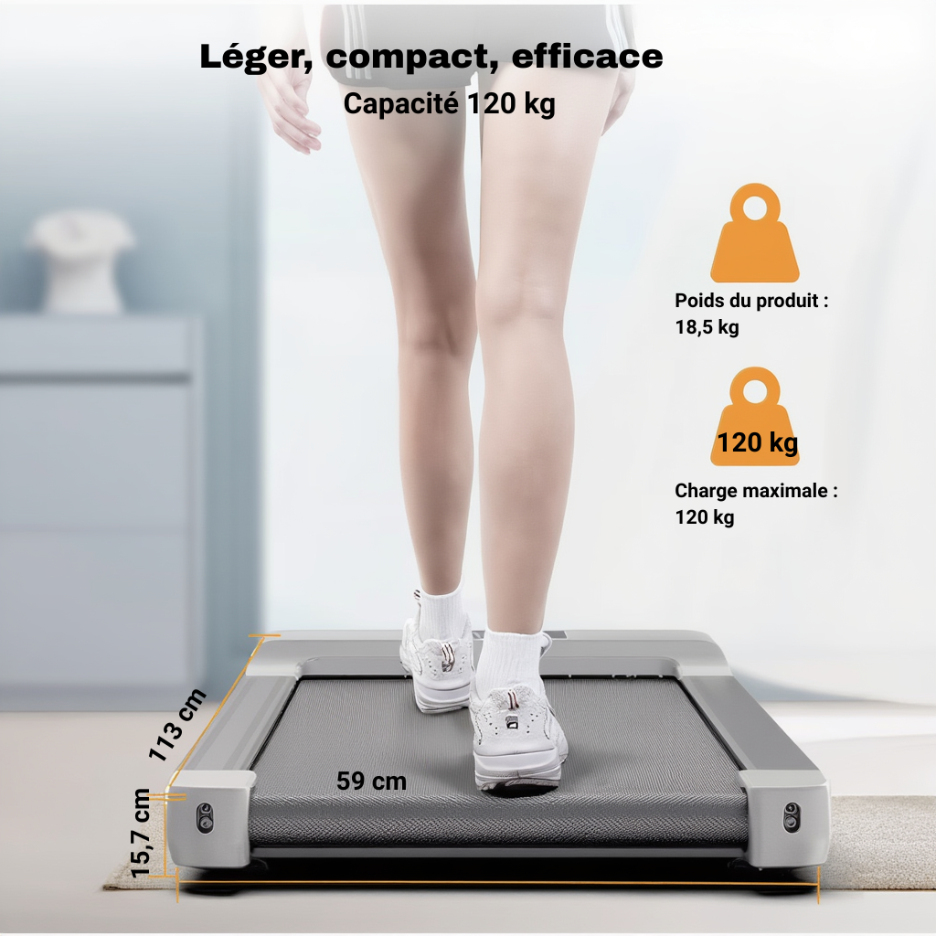 Tapis de Marche Pliable Ultra-Fin –  6 km/h | L'atelier Cardio