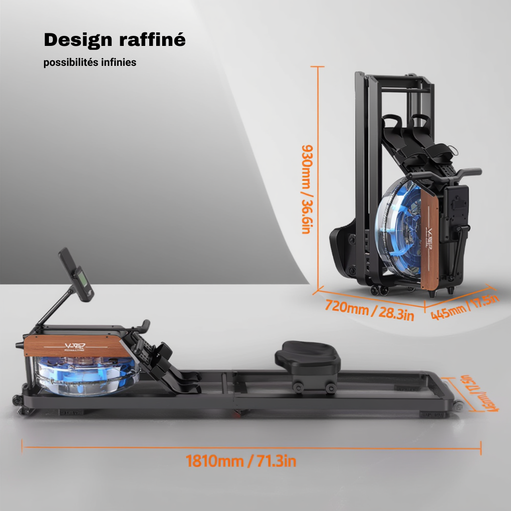 Rameur à Eau Pliable – Réservoir 14 L - 6 Niveaux | L'atelier Cardio