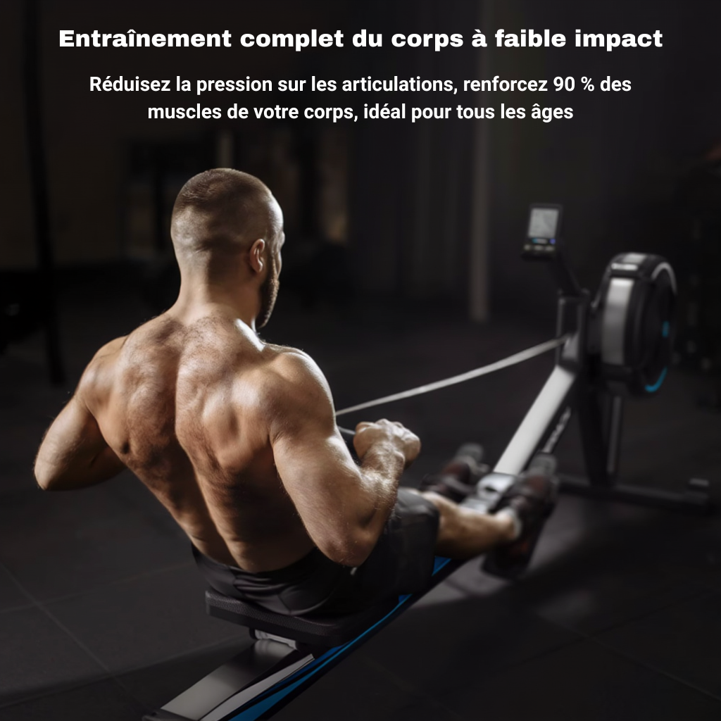 Rameur à Air Pliable – 10 Niveaux | L'atelier Cardio