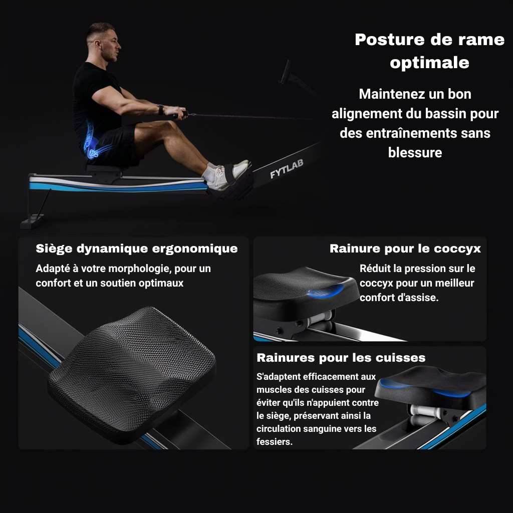 Rameur à Air Pliable – 10 Niveaux | L'atelier Cardio