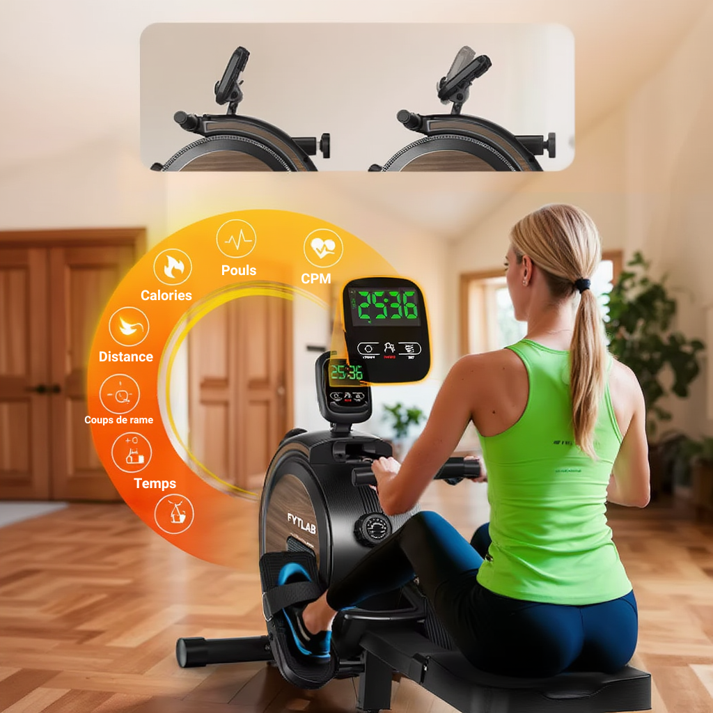 Rameur Magnétique Pliable – 16 Niveaux | L'atelier Cardio