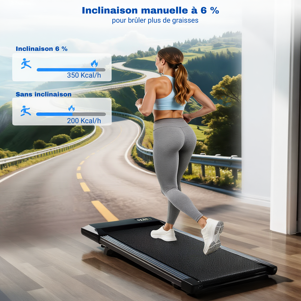 Tapis de Marche Pliable – 2,5 CV - Inclinaison 6 % | L'atelier Cardio