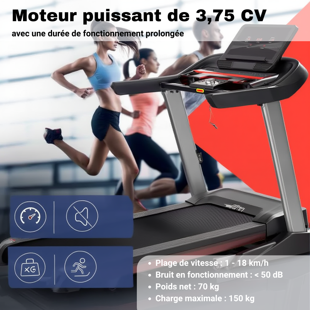 Tapis de Course Pliable  – 18 km/h | L'atelier Cardio