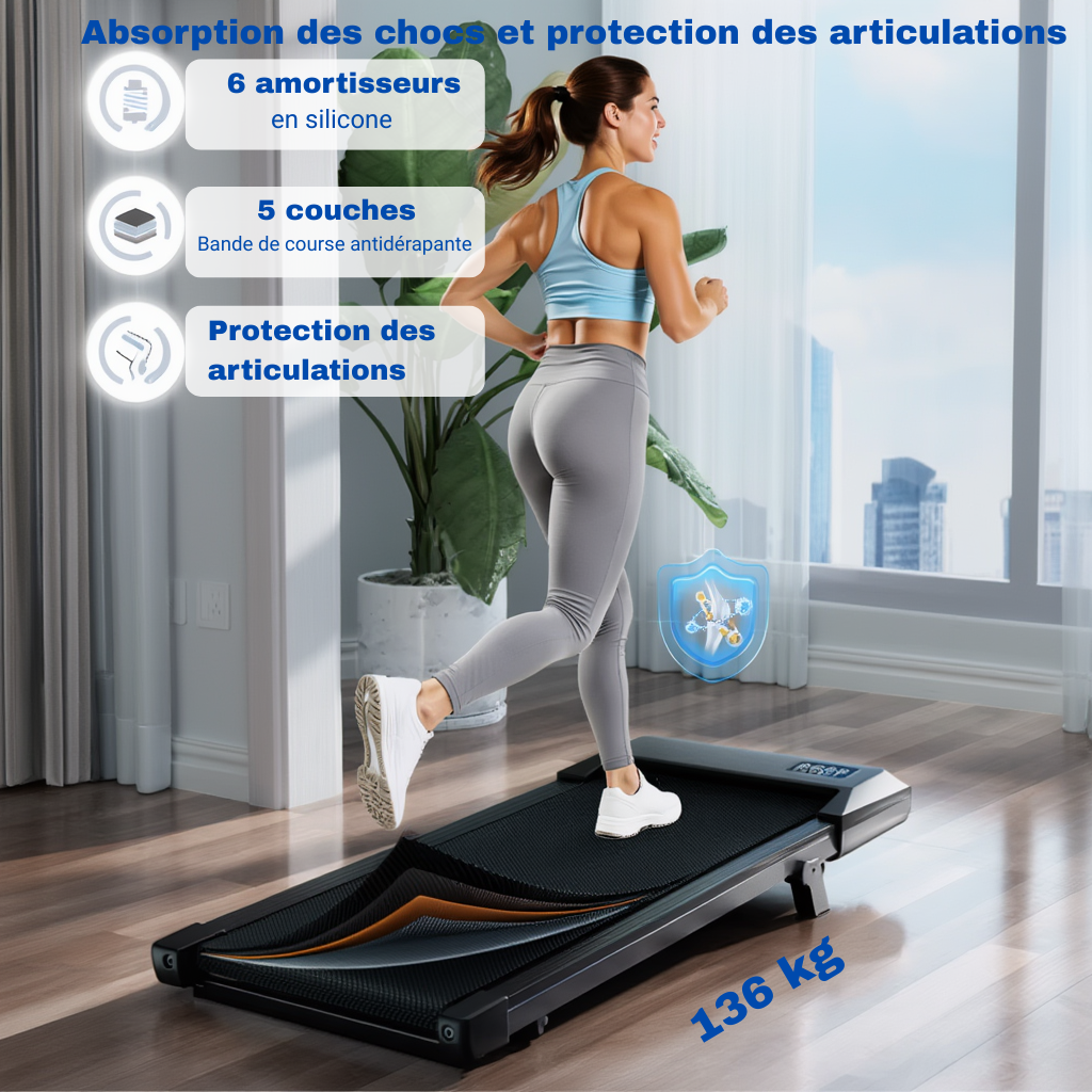 Tapis de Marche Pliable – 2,5 CV - Inclinaison 6 % | L'atelier Cardio