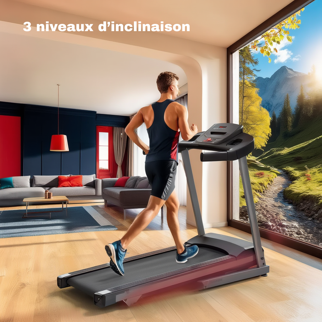 Tapis de Course Pliable  – 12 km/h - Inclinaison | L'atelier Cardio