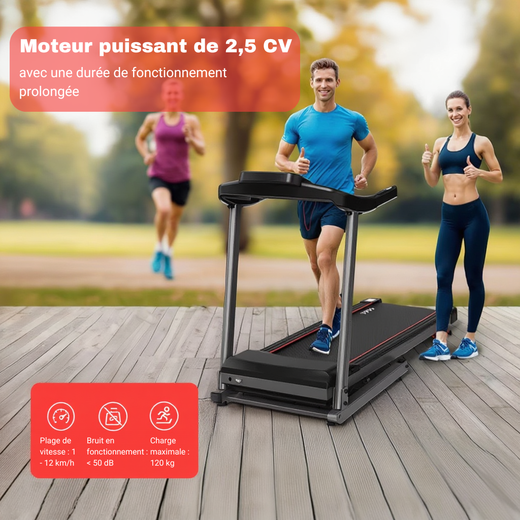 Tapis de Course Pliable  – 12 km/h - Inclinaison | L'atelier Cardio