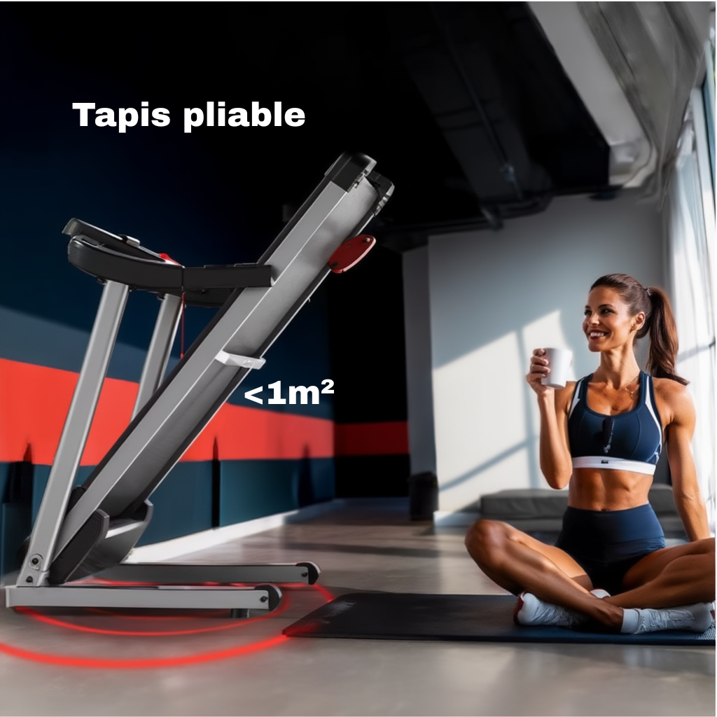 Tapis de Course Pliable  – 12 km/h - Inclinaison | L'atelier Cardio