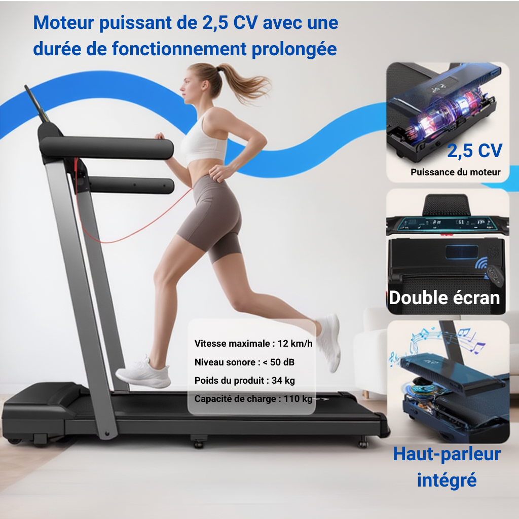 Tapis de Marche/Course Pliable – 12 km/h | L'atelier Cardio