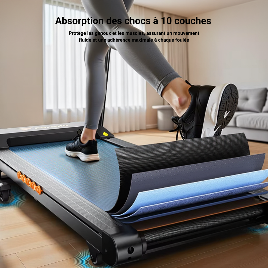 Tapis de Course Pliable - 13,5 km/h - Pente 15% | L'atelier Cardio