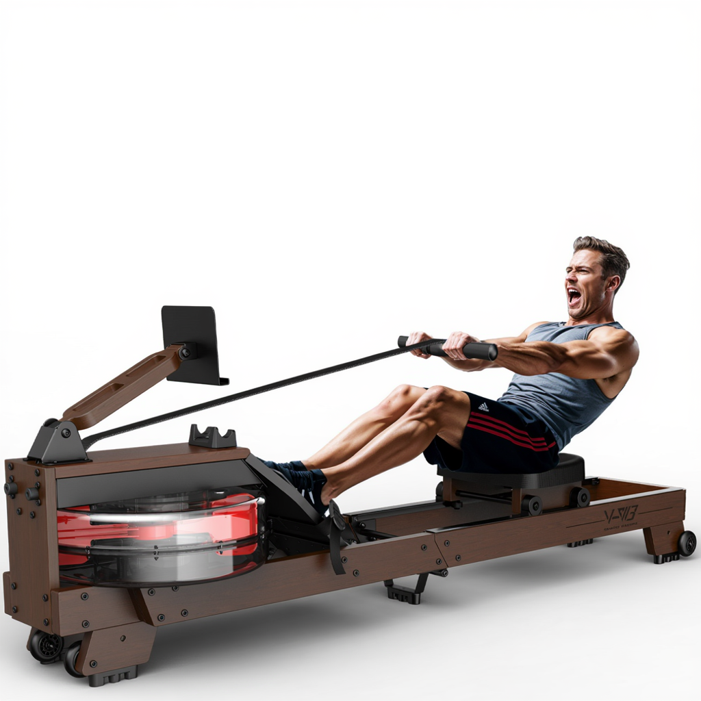 Rameur à Eau en Bois – 6 Niveaux - Réservoir 14 L | L'atelier Cardio
